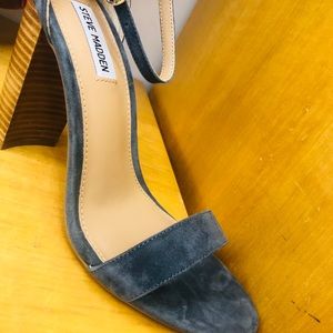 Blue heeled sandals